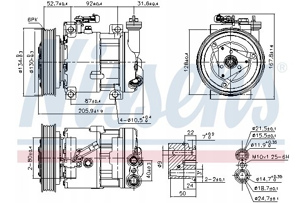 Compressor air conditioning NISSENS 89120 Part manufacturer Nissens