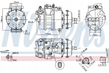 Compressor air conditioning NISSENS 890635 Part manufacturer Nissens