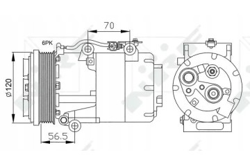 COMPRESSOR AIR CONDITIONING COMPRESSOR 32250 NRF FORD Packaging status original