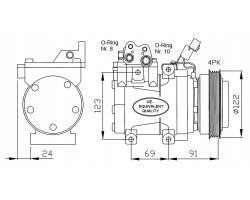 AIR CONDITIONING COMPRESSOR HALL TYPE HY COUPE 01 09 TUCSON 04 10 SPORTAGE 04