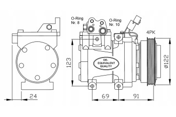 AIR CONDITIONING COMPRESSOR HALL TYPE HY COUPE 01 09 TUCSON 04 10 SPORTAGE 04