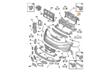 CITROEN C5 AIRCROSS UPPER BUMPER REINFORCEMENT BRACKET 98173521XT Car type cargo vans passenger cars