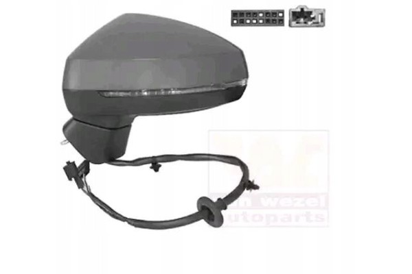 Outside Mirror Left Complete Electric Heated VAN WEZEL 0335827