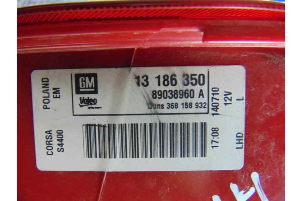 13186350 PILOTO TRASERO IZQUIERDO OPEL CORSA D