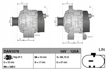 DENSO DAN1078 alternator Car type passenger cars