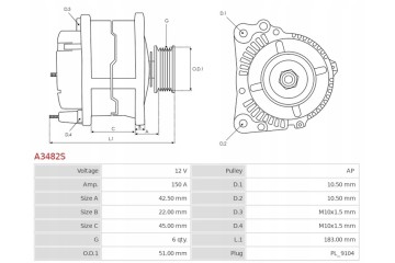 Alternator RENAULT Laguna 3 0 24V RENAULT Laguna 3 0 24V Quality of parts according to GVO Q original with factory logo OEM OES