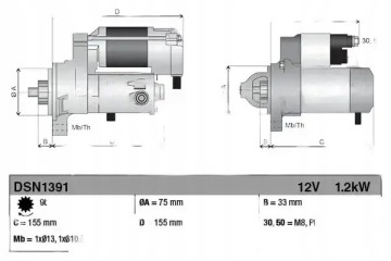 STARTER DSN1391 DENSO HONDA ACCORD Catalog number of the part DSN1391