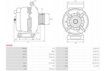 AS PL A6406S ALTERNATOR EAN GTIN 5902129051299