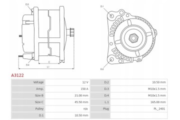 Alternator FIAT Ulysse 2 0 JTD CITROEN C4 1 6 HDi PEUGEOT 307 2 0 HDi FAP Quality of parts according to GVO Q original with fact