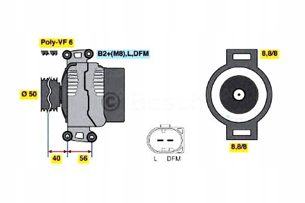 ALTERNATOR DB CLASS E 200CDI 220CDI 270CDI 320CDI 02 BOSCH Part manufacturer Bosch