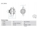 ALTERNATOR DB CLASS E 200CDI 220CDI 270CDI 320CDI 02 BOSCH Alternator charging current 200 A