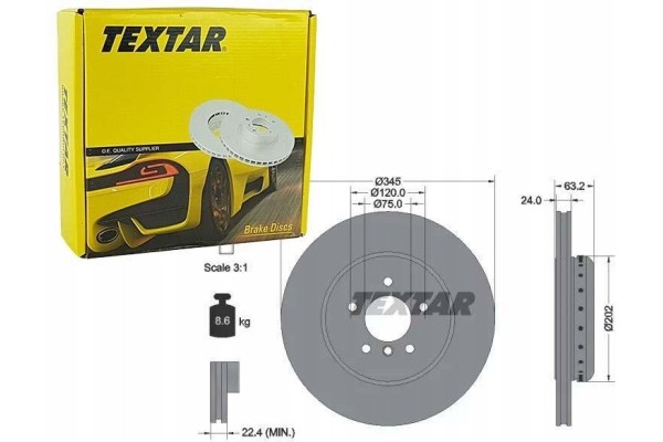 92182525 TEXTAR BRAKE DISC BMW T 5 6 3 0 4 8 02 10 Catalog number of the part 92182525
