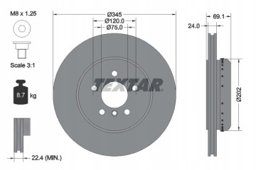 92253925 TEXTAR BRAKE DISC BMW T 5 6 7 10 Number of discs offered 1
