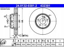 Brake disc ATE 24 0132 0301 2 Number of discs offered 1