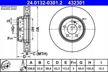 Brake disc ATE 24 0132 0301 2 Number of discs offered 1