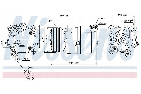 COMPRESSOR AIR CONDITIONING COMPRESSOR 89062 NISSENS Car type passenger cars