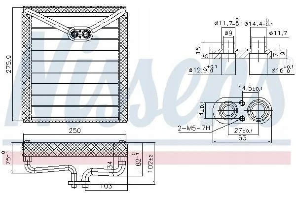 AIR CONDITIONING EVAPORATOR 92373 NISSENS MITSUBISHI ASX Quality of parts according to GVO Q original with factory logo OEM OES