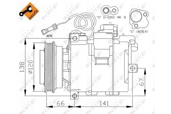 COMPRESSOR AIR CONDITIONING COMPRESSOR 32104 NRF Part manufacturer NRF
