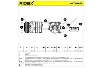 Air conditioning compressor RIDEX 447K0449 V5 for OPEL Vectra A Sedan J89 Part manufacturer Ridex