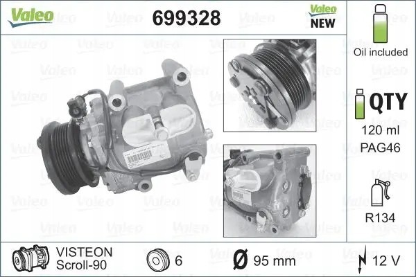 COMPRESSOR AIR CONDITIONING COMPRESSOR 699328 VALEO FORD Packaging status original