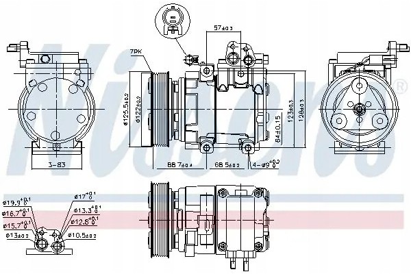 COMPRESSOR AIR CONDITIONING COMPRESSOR 890129 NISSENS Catalog number of the original HYUNDAI 2021632 HYUNDAI 97701 4A950 HYUNDAI