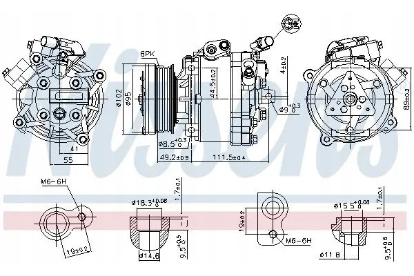COMPRESSOR AIR CONDITIONING COMPRESSOR 890666 NISSENS Product weight with unit packaging 11 kg