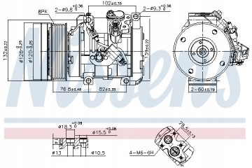 Compressor air conditioning NISSENS 890870 Part manufacturer Nissens