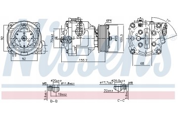 Compressor air conditioning NISSENS 890806 Part manufacturer Nissens