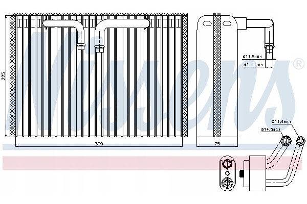 Evaporator air conditioning NISSENS 92296 Part manufacturer Nissens