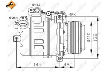 COMPRESSOR AIR CONDITIONING COMPRESSOR 32465 NRF BMW 3 Quality of parts according to GVO Q original with factory logo OEM OES