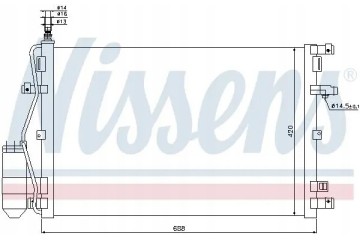 CONDENSER AIR CONDITIONING COOLER WITH DEHUMIDIFIER Part manufacturer Nissens