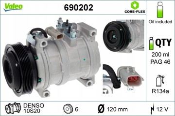 Compressor air conditioning VALEO 690202 Catalog number of substitutes ACAUTO AC 01DN062 ACAUTO AC 03XX01 ACAUTO AC 04DN01 ACAUT