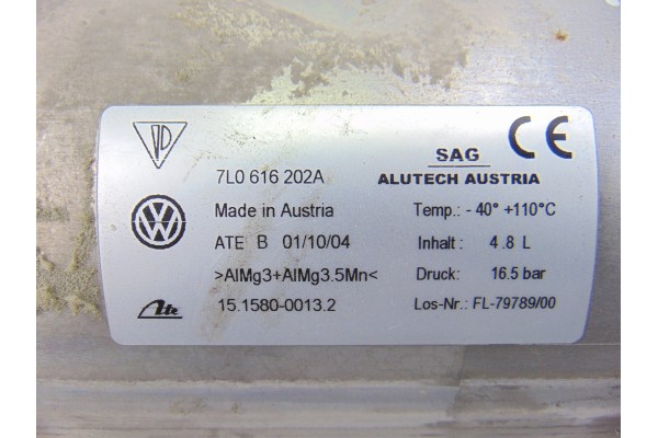 7L0616202A ACUMULADOR CENTRAL AMORTIGUACION VOLKSWAGEN TOUAREG (7LA) TDI V6 2004 7L0616202A 189217 VOLKSWAGEN - 3
