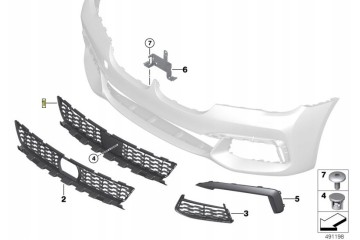BMW grille bumper center G11 G12 Catalog number of the part 51118061124