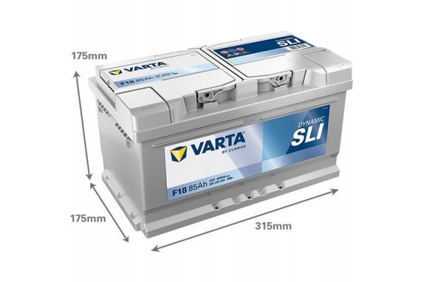 CAR BATTERY VARTA SILVER 85AH 800A F18 RIGHT Model 585200080