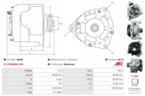 New Alternator JEEP WRANGLER III JK 3 6 V6 Catalog number of substitutes ACAUTO AC CBA1062 AD KUHNER 556708RI ANDEL ANM100404 AS