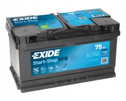CAR BATTERY EXIDE START STOP EFB 75AH 730A P EL752