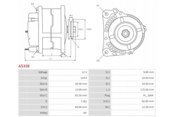 New Alternator NISSAN Primera 2 2 DCi NISSAN Primera 2 2 Diesel Di Quality of parts according to GVO Q original with factory log