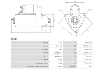 New Starter VOLVO FMX 380 12 8 VOLVO FH 460 12 8 RENAULT 520 18 12 8 Catalog number of the original MITSUBISHI M009T62172