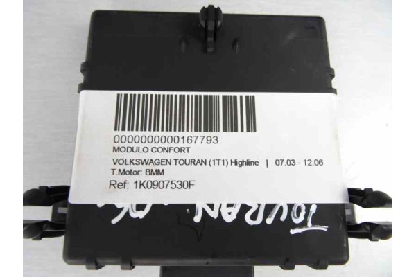 1K0907530F MODULO CONFORT VOLKSWAGEN TOURAN (1T1)