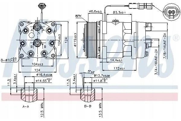 COMPRESSOR AIR CONDITIONING COMPRESSOR 89459 NISSENS Car type trucks