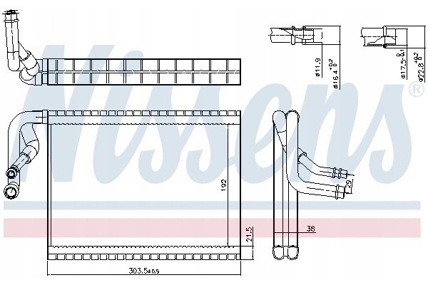 Evaporator air conditioning NISSENS 92370 Part manufacturer Nissens