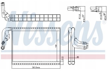 Evaporator air conditioning NISSENS 92370 Part manufacturer Nissens