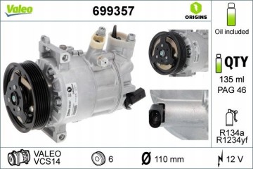 AIR CONDITIONING COMPRESSOR VW AUDI SEAT SKOD 699357 Part manufacturer no brand