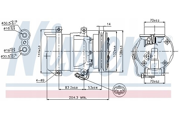 Compressor air conditioning NISSENS 89108 Part manufacturer Nissens