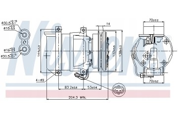 Compressor air conditioning NISSENS 89108 Part manufacturer Nissens