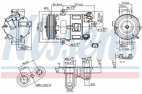 Compressor air conditioning NISSENS 89400 Part manufacturer Nissens