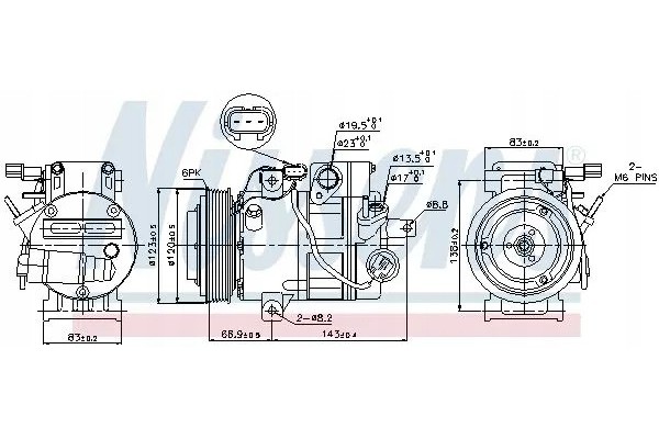 COMPRESSOR AIR CONDITIONING COMPRESSOR 89304 NISSENS Car type passenger cars