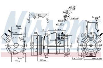 Compressor air conditioning NISSENS 890152 Part manufacturer Nissens