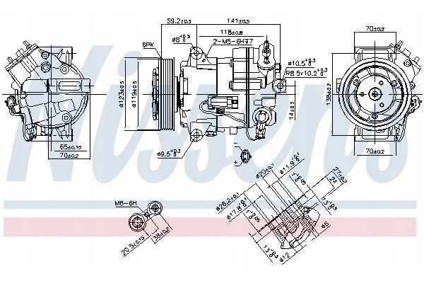 Nissens 890264 Compressor air conditioning Catalog number of substitutes ALANKO 10551103 ALANKO 10552567 CASCO CAC77033AS CASCO 
